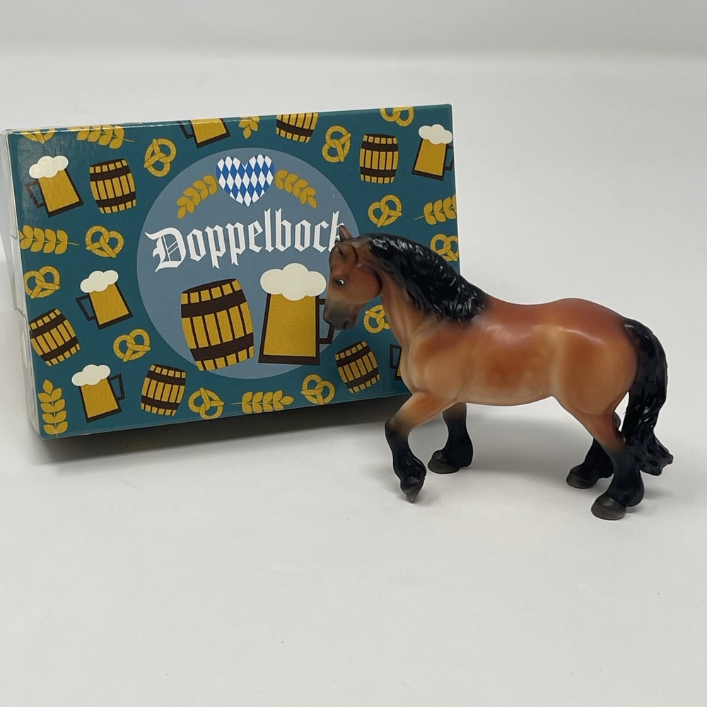 2022 Breyerfest Stablemate Doppelbock M1 Clydesdale Loose Mane Shaded Dapple Bay
